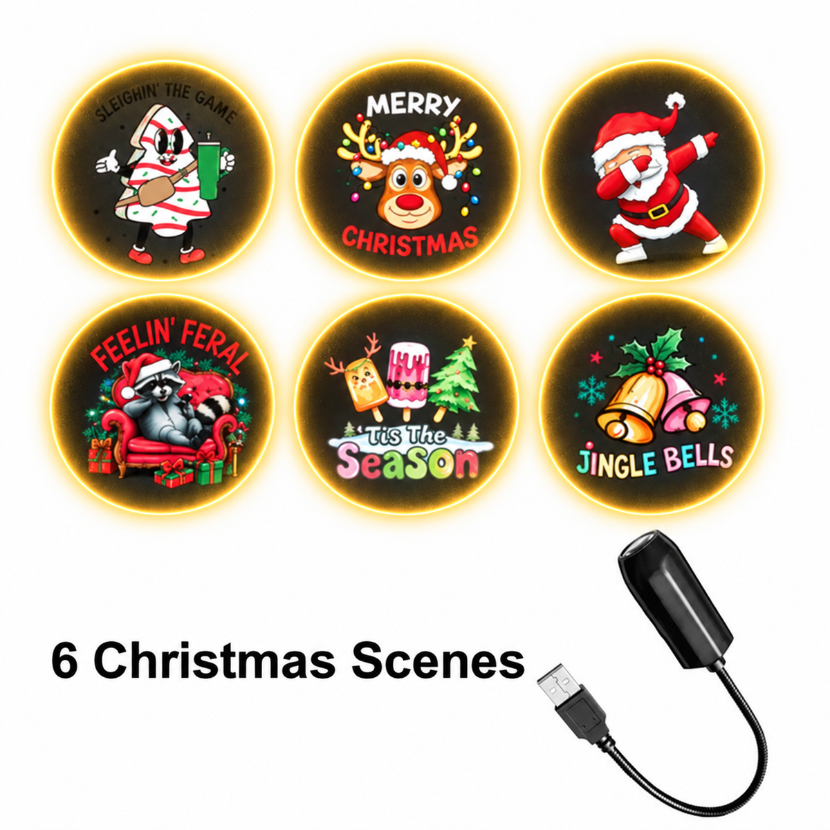 Plug‑and‑Play HD Holiday Projector, Multi‑Scene Projection Light for Christmas, Halloween & Faith‑Themed Decor