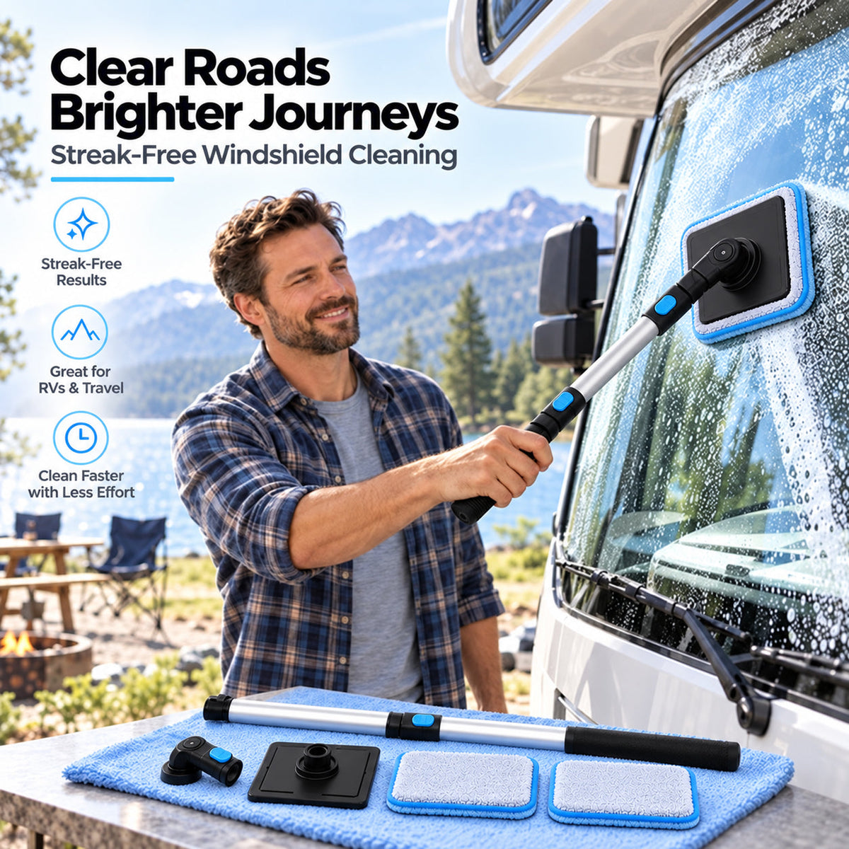 Car Windshield Cleaner | Streak-Free Auto Glass Cleaning Kit